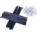 Black bulldog spokes for mx, enduro, supermoto wheels. Along side Silver alloy nipples
