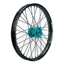 Aztec Teal Cerakote Hub Black Anodised Rim Black Nipples Black Spokes Front Wheel