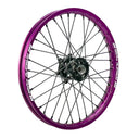 Black Anodised Hub Purple Anodised Rim Black Nipples Black Spokes Front Wheel