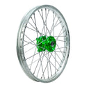 Green Anodised Hub Silver Anodised Rim Nickel Steel Nipples SM Pro Platinum Motocross Front Wheel