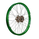 Magnesium Anodised Hub Green Anodised Rim Nickel Steel Nipples SM Pro Platinum Motocross Enduro Front Wheel