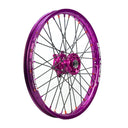 Purple Anodised Hub Purple Anodised Rim Orange and Purple Alternating Nipples Black Spokes SM Pro Platinum Motocross Front Wheel