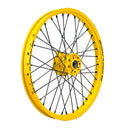 Sunflower Yellow Cerakote Hub Sunflower Yellow Rim Black Nipples Black Spokes Black Nipples SM Pro Platinum Motocross Enduro Front Wheel
